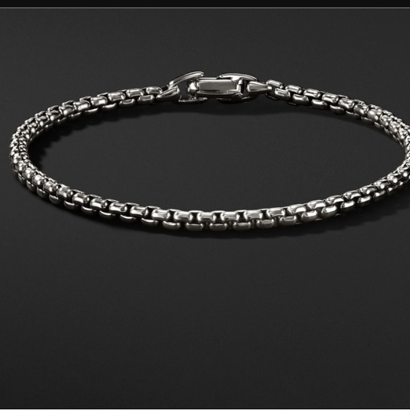 BOX CHAIN BRACELET IN STERLING SILVER (8inch) - Picture 1 of 8